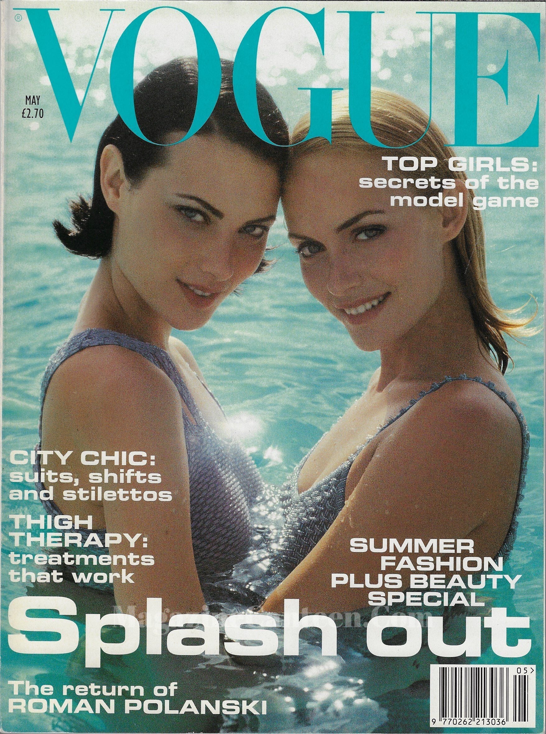 Vogue Magazine May 1995 - Shalom Harlow Amber Valletta