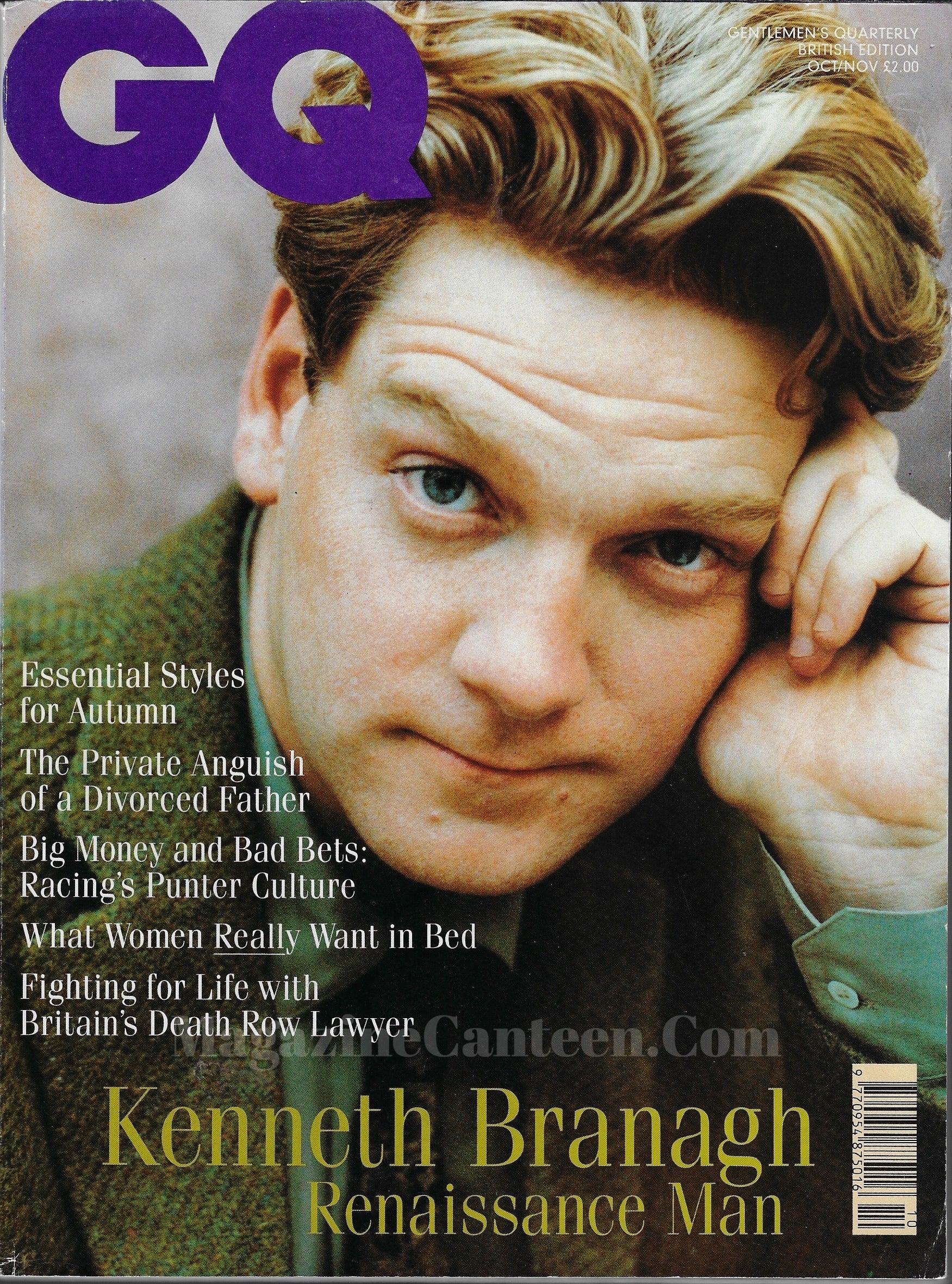 GQ Magazine October 1989 - Kenneth Branagh