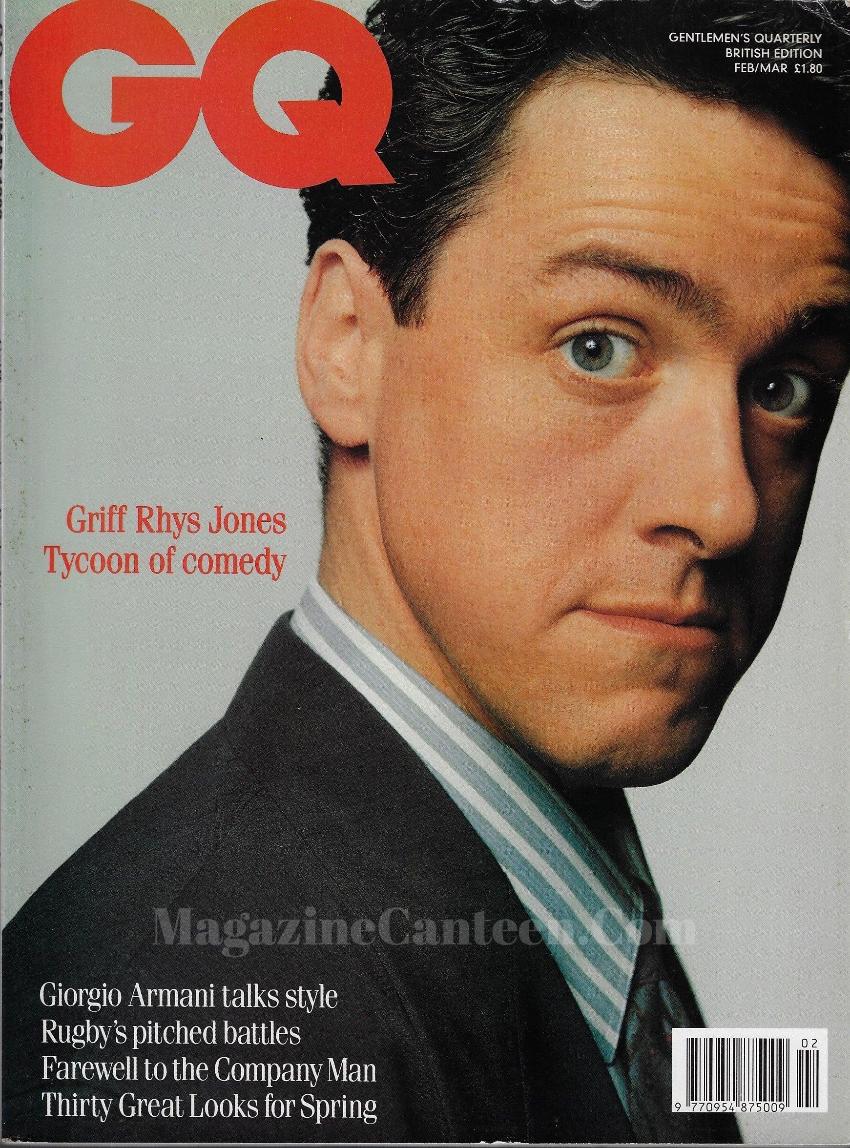 GQ Magazine February 1989 - Griff Rhys Jones