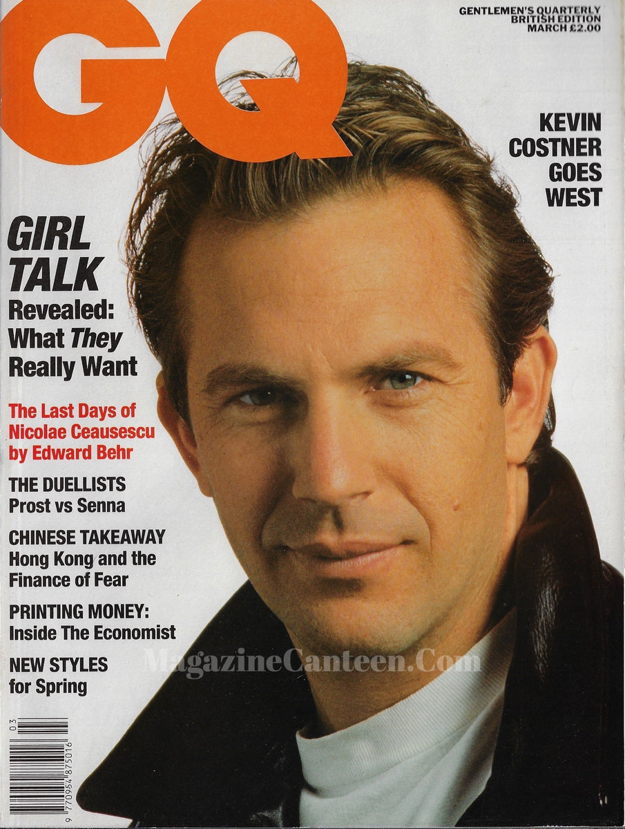 Gq Magazine March 1991 - Kevin Costner – Magazine Canteen