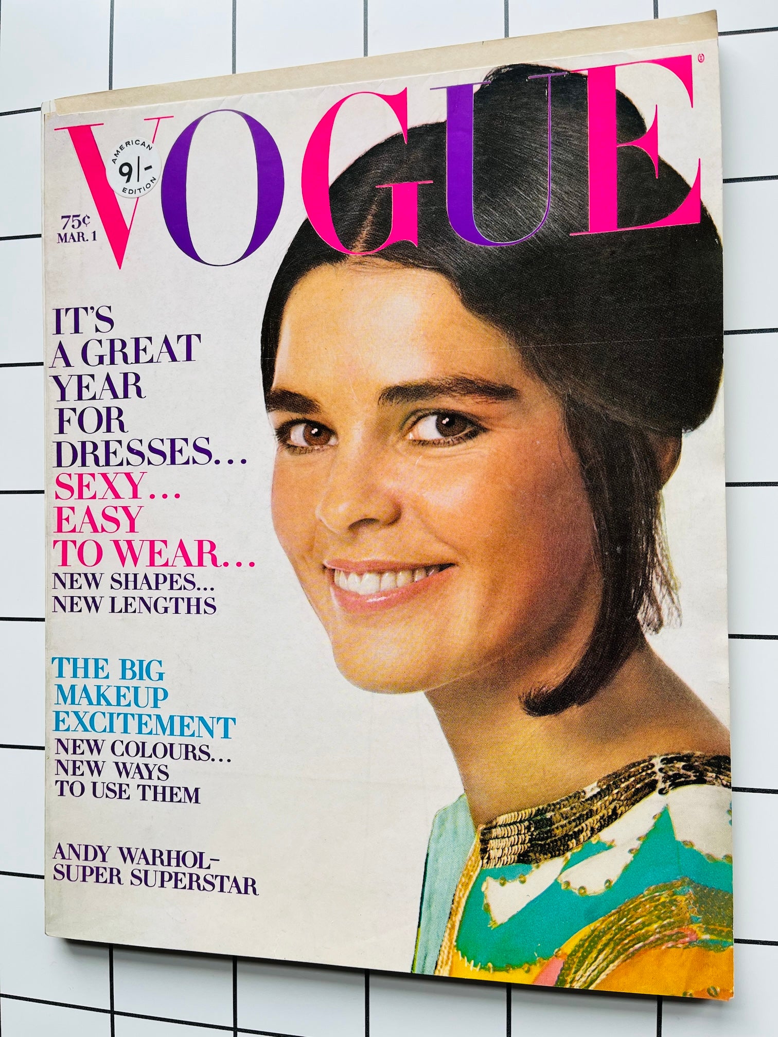 Vogue USA Magazine March 1970 - Ali MacGraw ANDY WARHOL Marisa Berenson