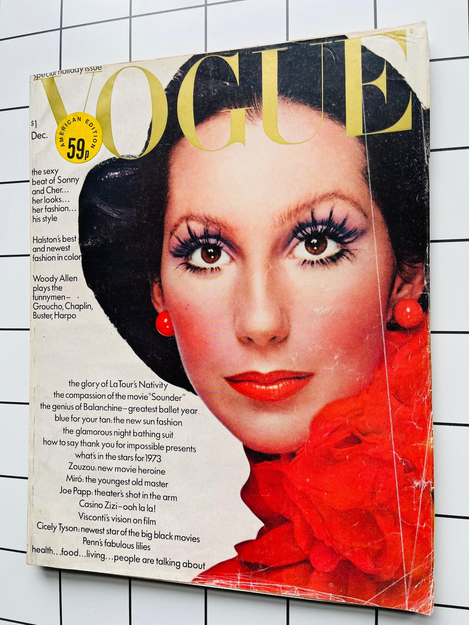 Vogue USA Magazine December 1972 - CHER Veruschka AVEDON