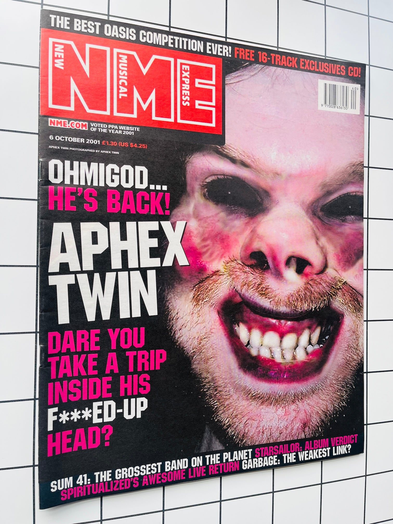 APHEX TWIN Spiritualized GARBAGE Sum 41 Pulp NME magazine 6 October 2001 Streets