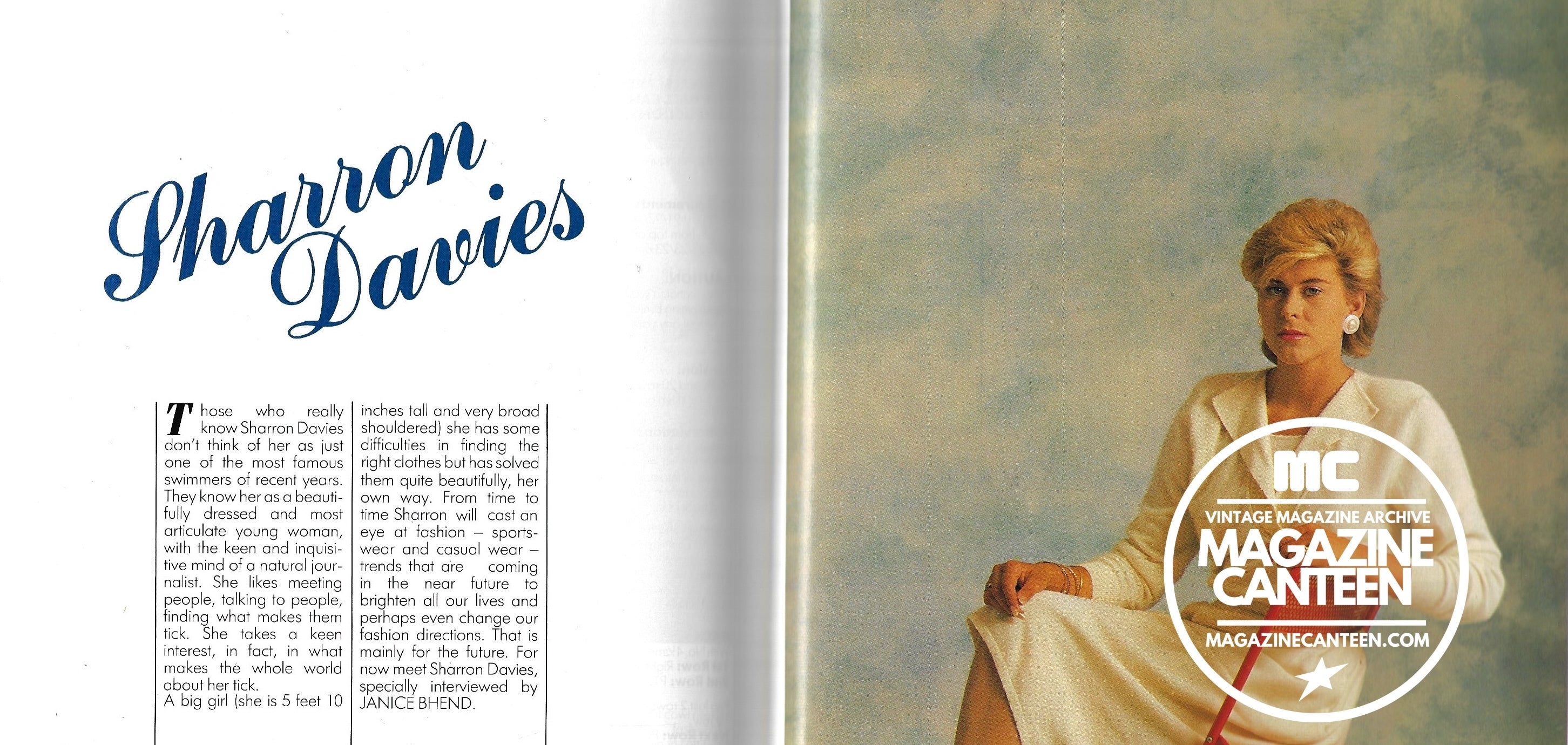 Cachet Magazine - 1985 Sharron Davies Rare Young Modelling