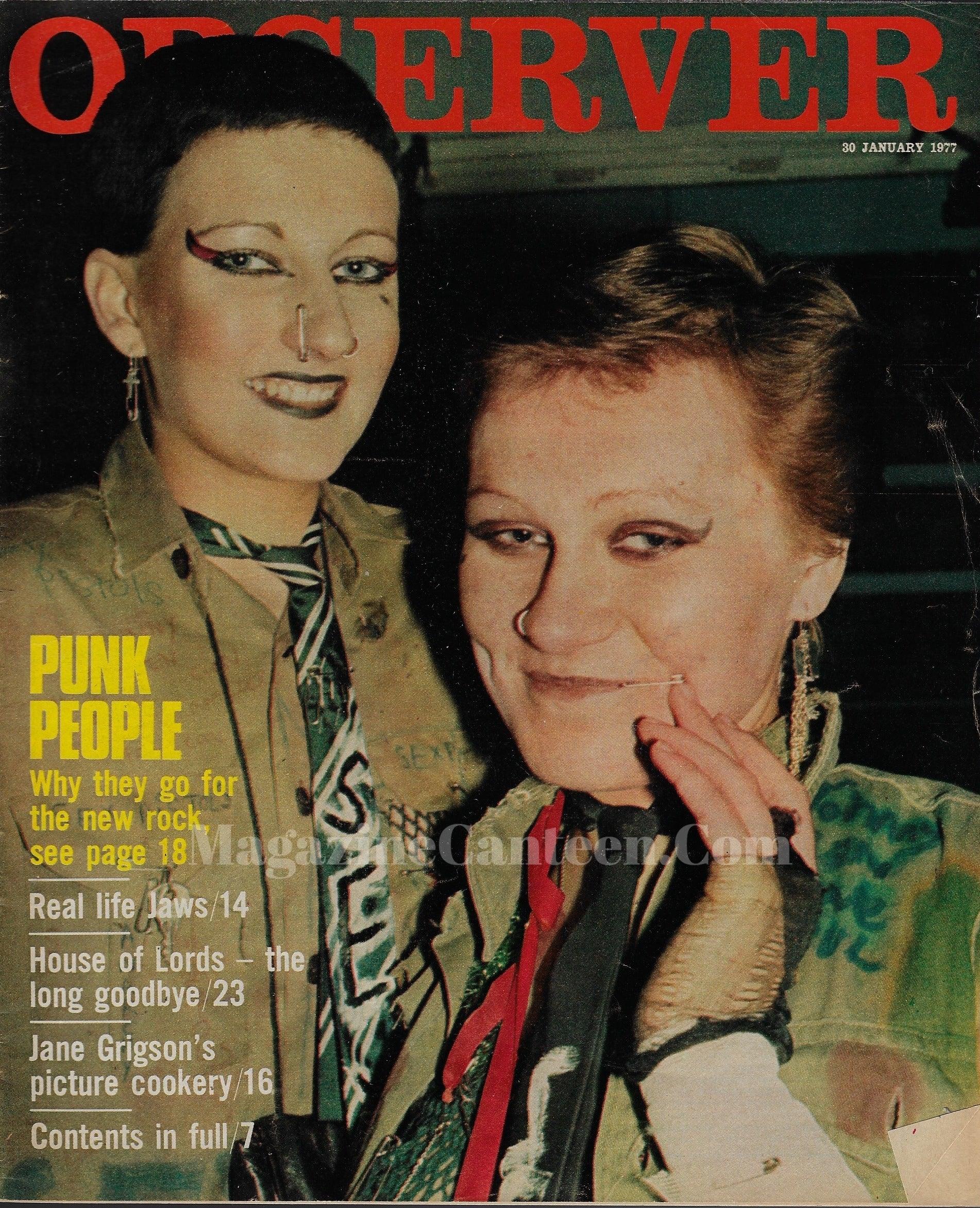 PUNK ROCK Sex Pistols MALCOLM McLAREN Johnny Rotten JOHN LYDON Observer magazine