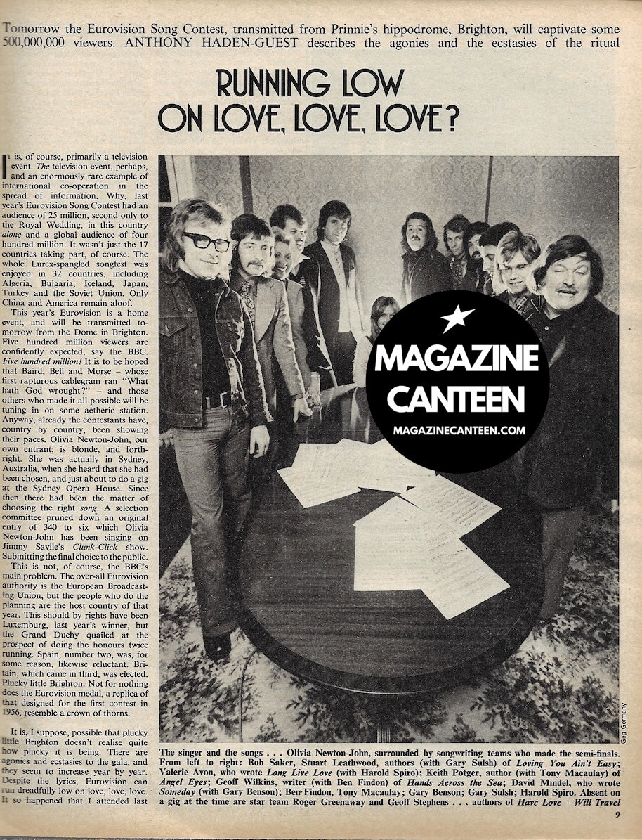 The Telegraph Magazine - OLIVIA NEWTON JOHN Eurovision