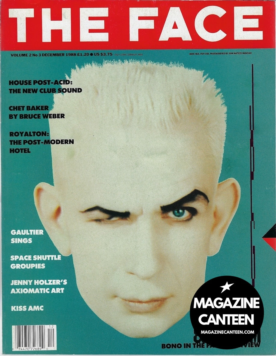 The Face Magazine 1988 - JEAN PAUL GAULTIER Bono U2 Helena Christensen