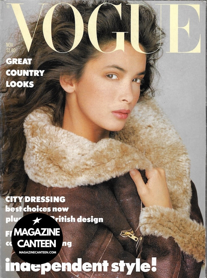Vogue Magazine November 1986 - Linda Speirings YASMIN LE BON Christy