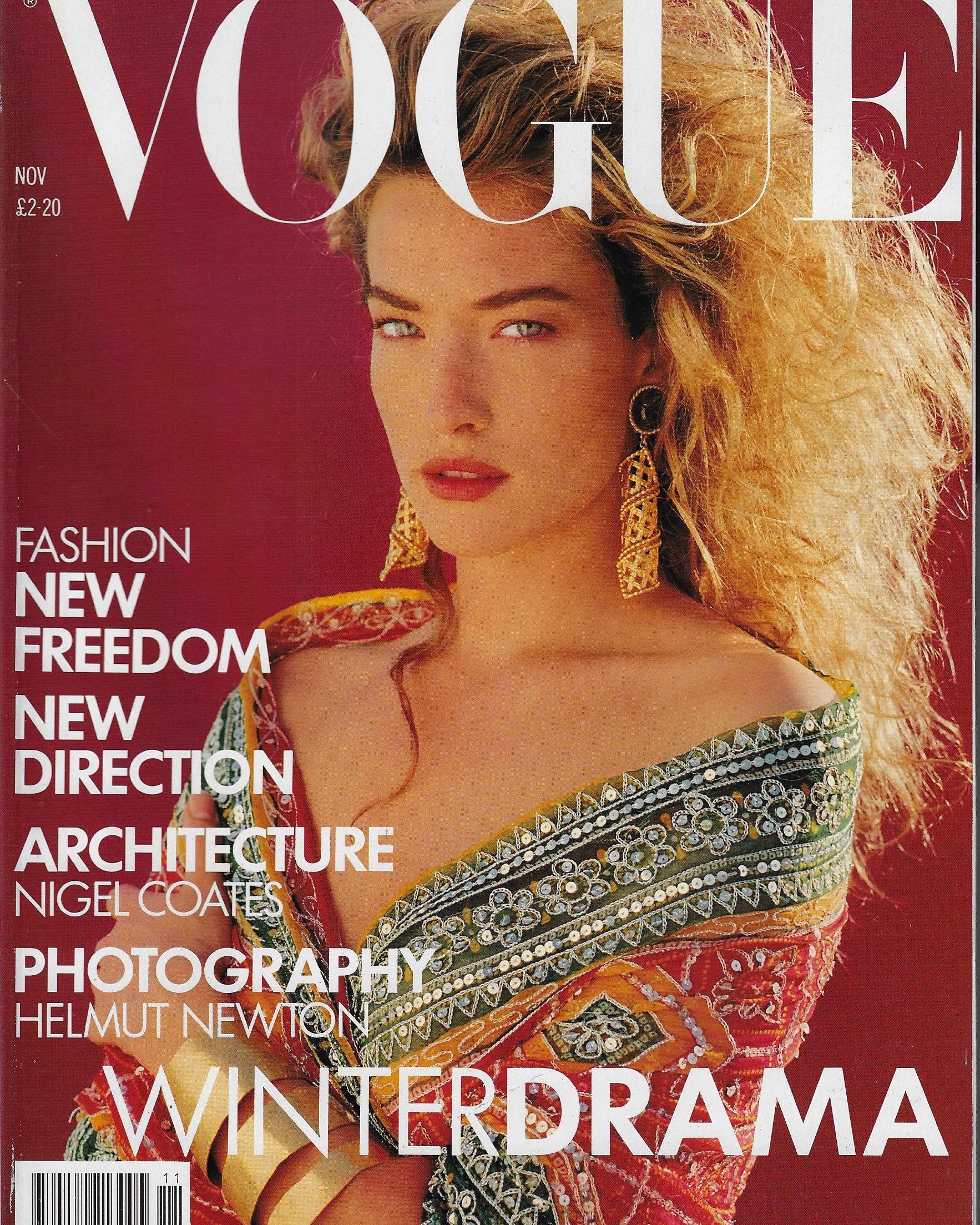 Vogue Magazine November 1988 - Tatjana Patitz Herb Ritts