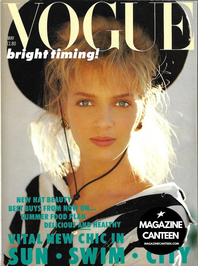 Vogue Magazine May 1986 - UMA THURMAN Anthony Hopkins GAIL ELLIOTT