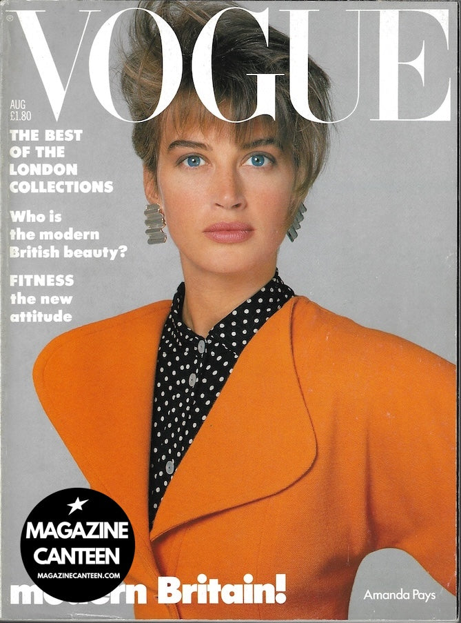 Vogue Magazine August 1986 - AMANDA PAYS Christy Turlington SADE