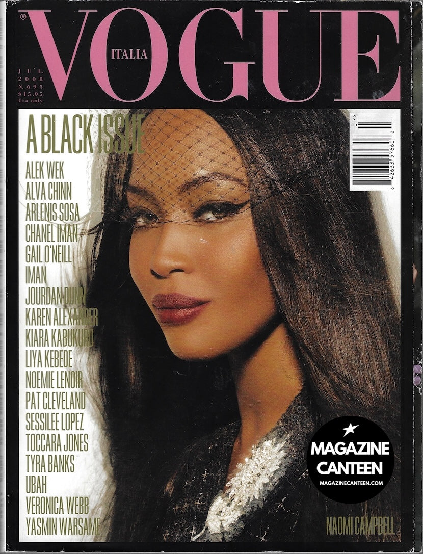 VOGUE Italia Magazine July 2008 The Black Issue NAOMI CAMPBELL Cover