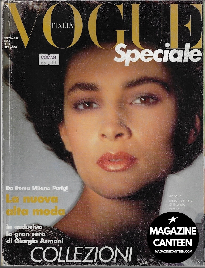 Vogue Italia Magazine - Christine Bolster UMA THURMAN Yasmin Le Bon HANS FEURER 1985
