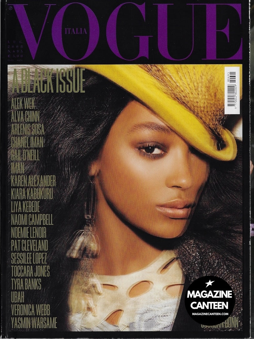 VOGUE Italia Magazine July 2008 The Black Issue JOURDAN DUNN Cover