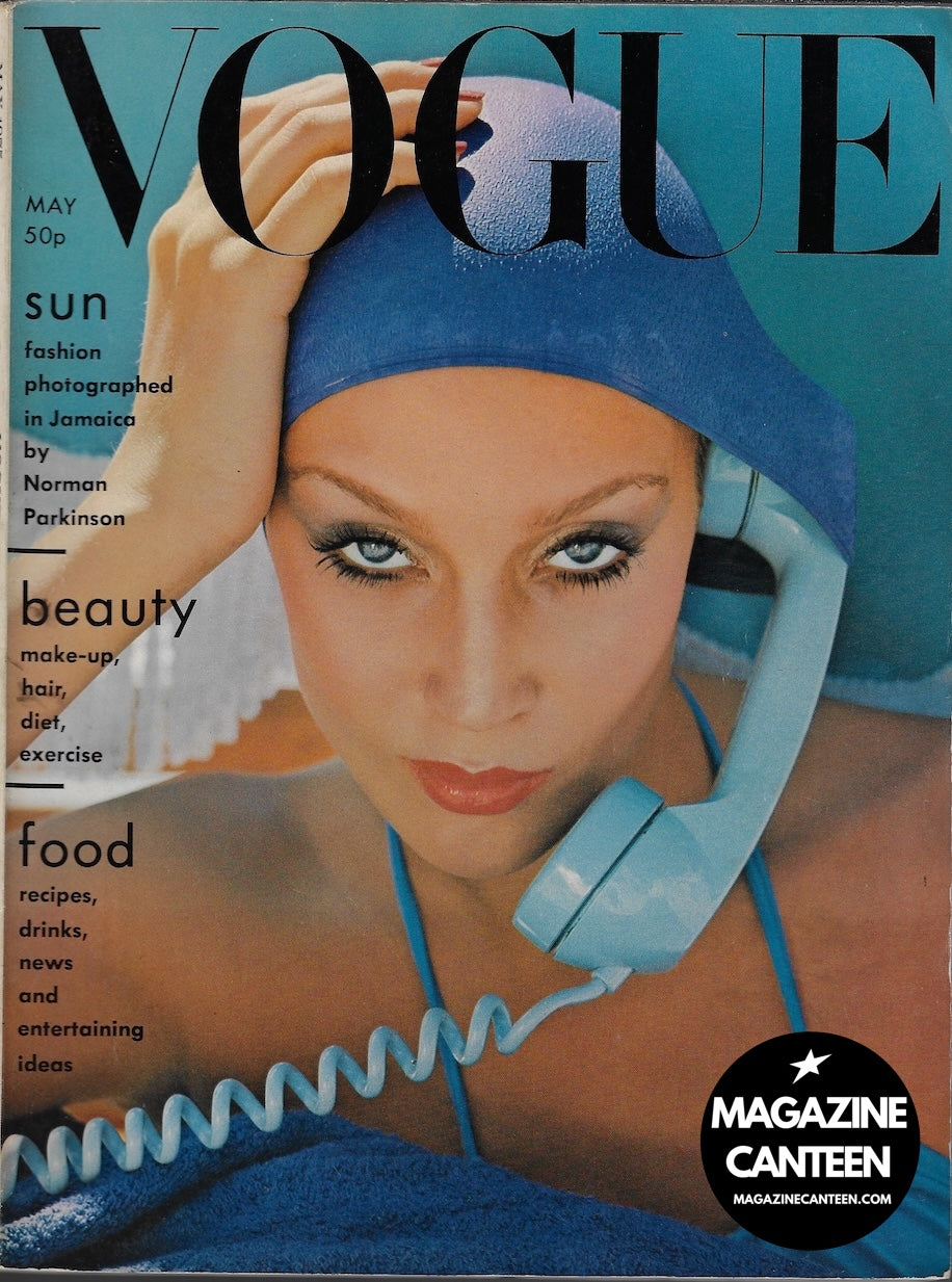 Vogue Magazine May 1975 - JERRY HALL Norman Parkinson ANTONIO LOPEZ