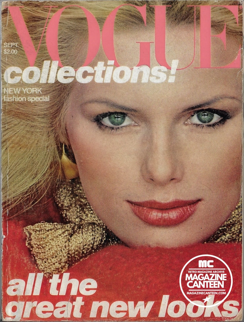 Vogue USA Magazine September 1977 - Patti Hansen JERRY HALL Bob Richardson