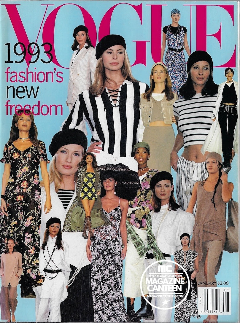 Vogue USA Magazine January 1993 - Isabella Rossellini CORINNE DAY