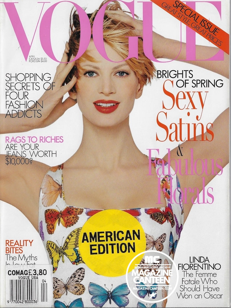Vogue USA Magazine April 1995 - Kristen McMenamy KATE MOSS Amber Valletta