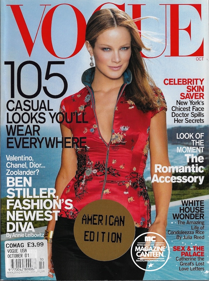 Vogue USA Magazine October 2001 - Carolyn Murphy STELLA TENNANT Karolina Kurkova