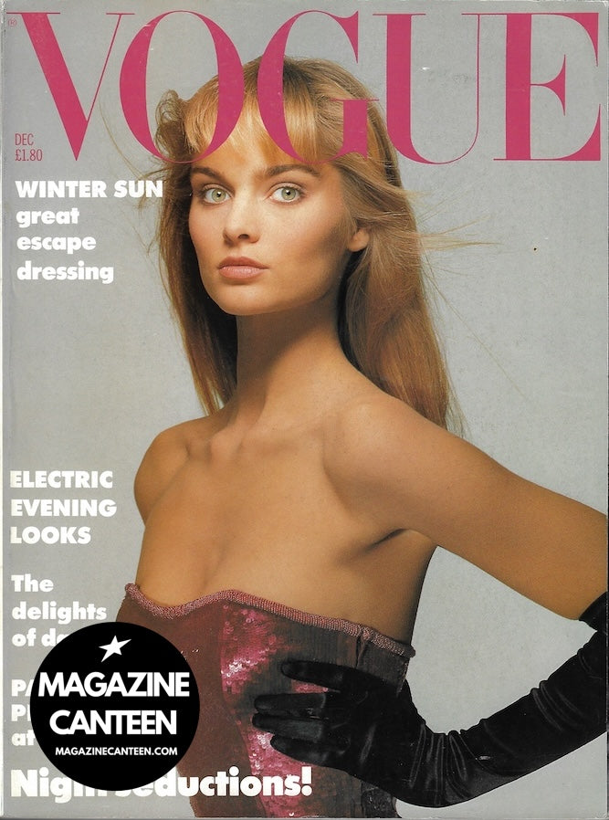 Vogue Magazine December 1986 - Carine Holties TATJANA PATITZ Christy Turlington