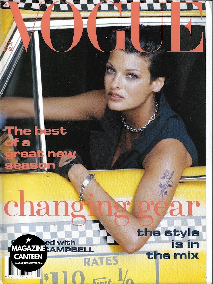 Vogue Magazine September 1992 - Linda Evangelista NEW YORK TAXI