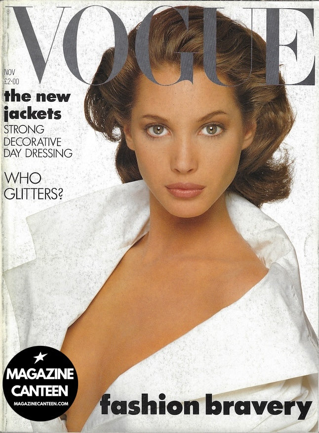 Vogue Magazine November 1987 - Christy Turlington HUGH GRANT Linda Evangelista