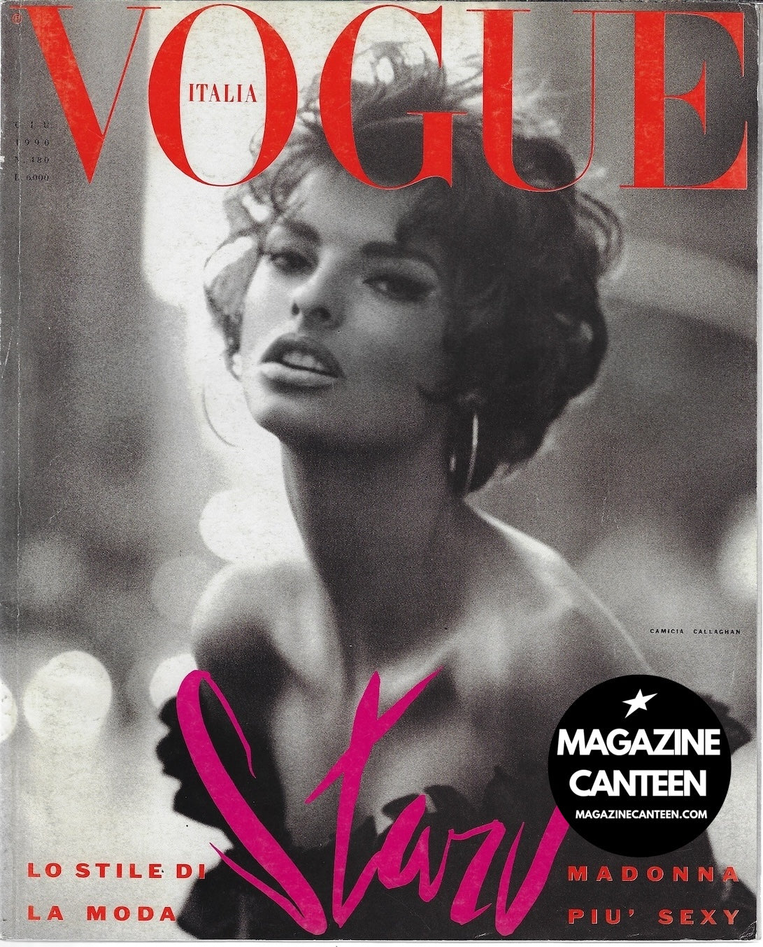 Vogue Italia Magazine 1990 - Linda Evangelista MADONNA David Bowie