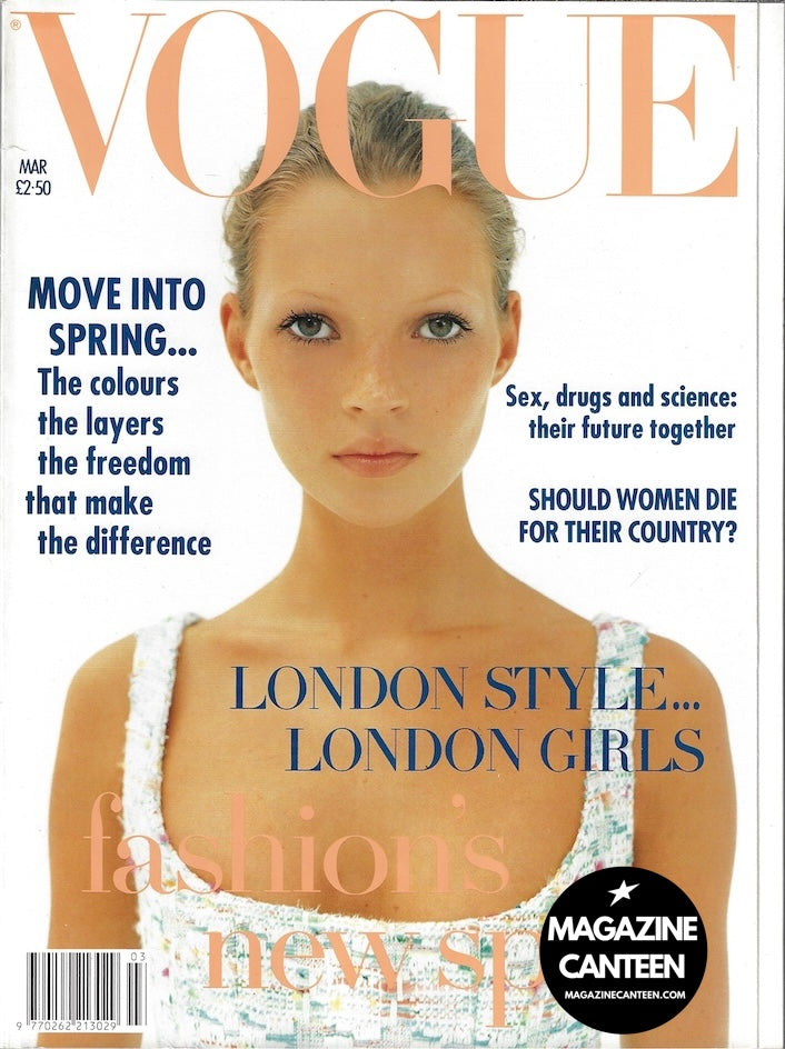 Vogue Magazine March 1993 - KATE MOSS Corinne Day FIRST COVER