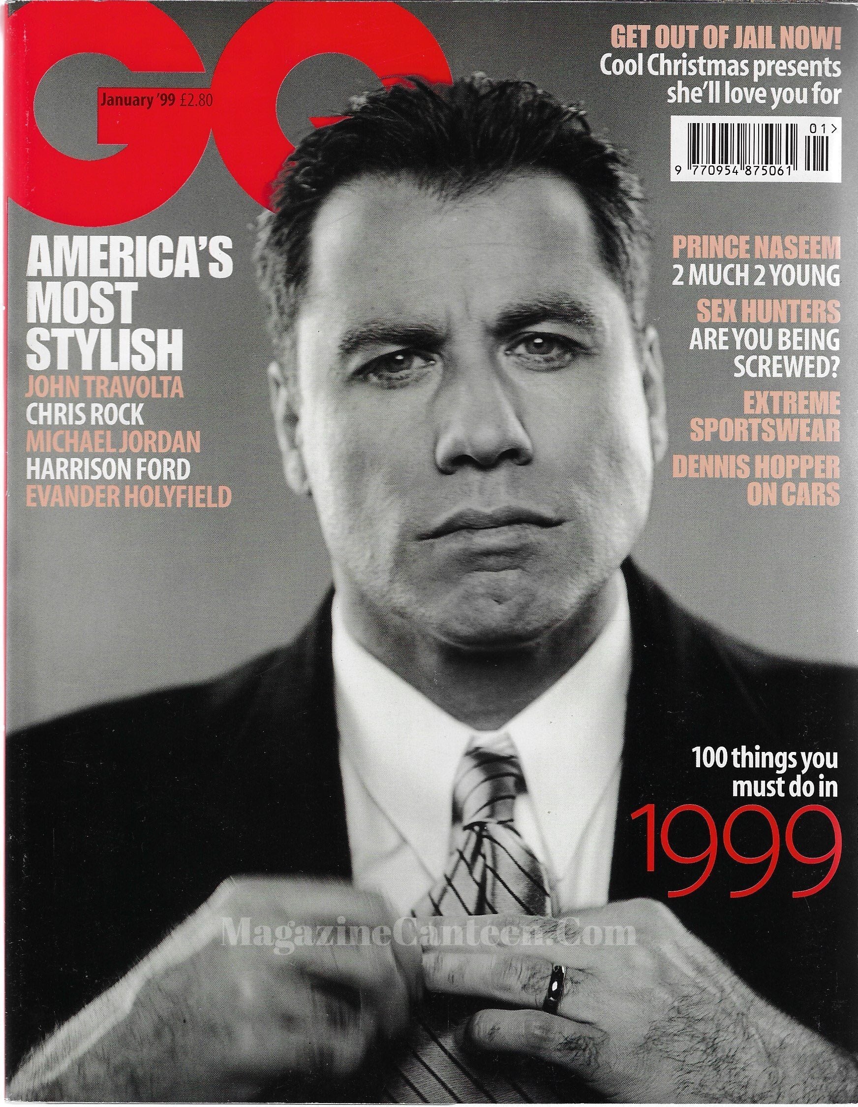 GQ Magazine January 1999 - John Travolta peter lindbergh