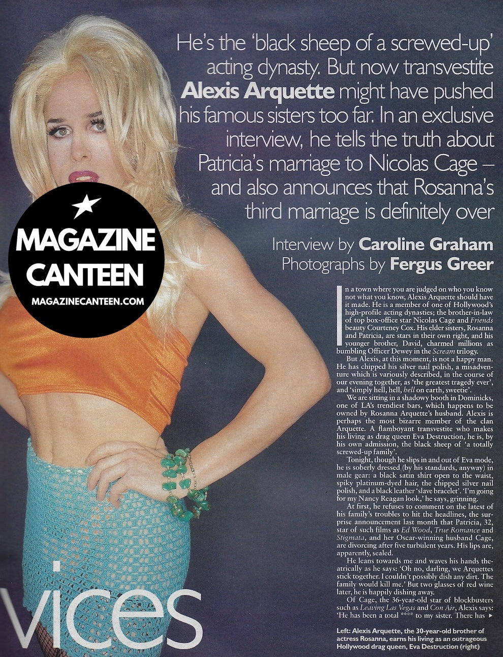 rare Magazine - ALEXIS ARQUETTE Fergus Greer drag 