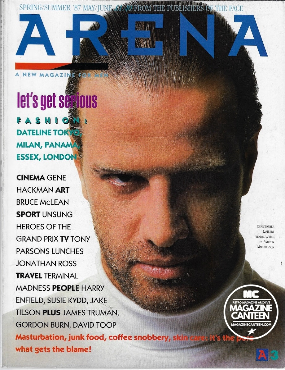 Arena Magazine Issue 3 Spring/Summer 1987 CHRISTOPHER LAMBERT Gene Hackman BRUCE McLEAN Jonathan Ross