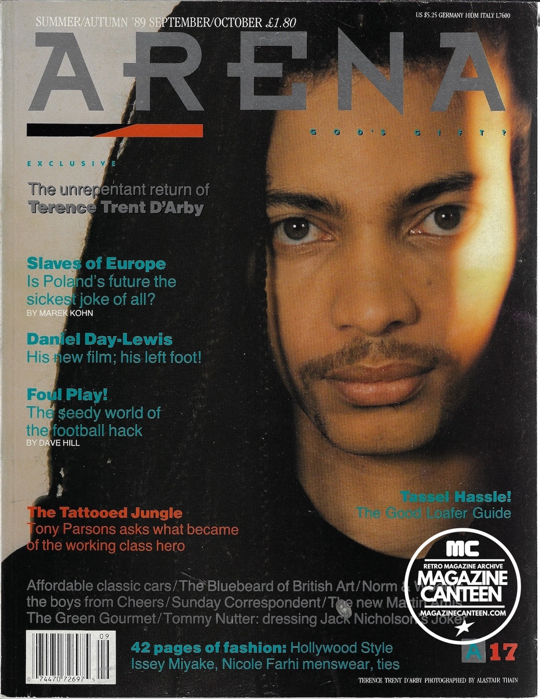 Arena Magazine - Terence Trent D'Arby Daniel Day Lewis Brian Bosworth