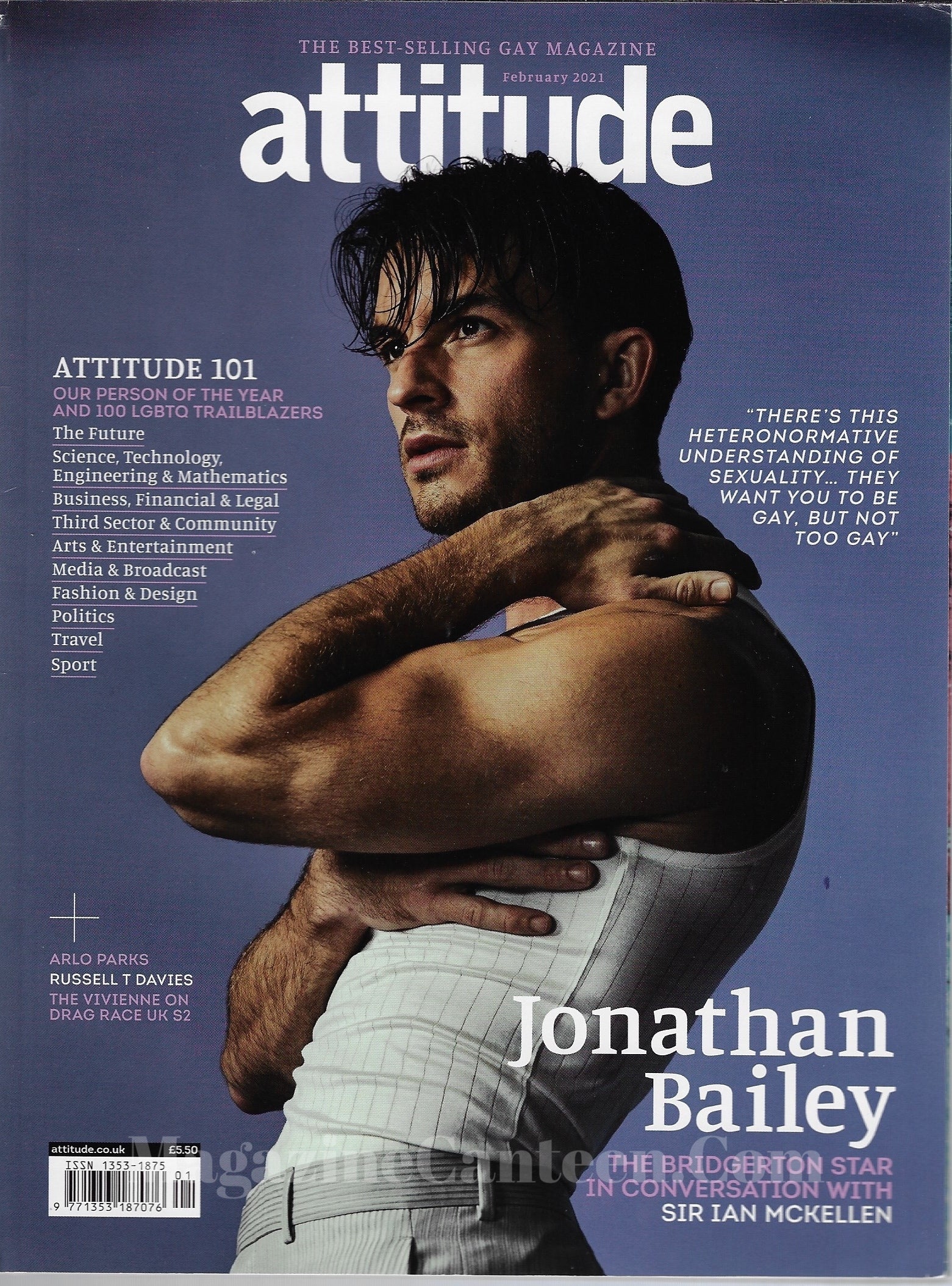 Attitude Magazine 331 - Jonathan Bailey 2021