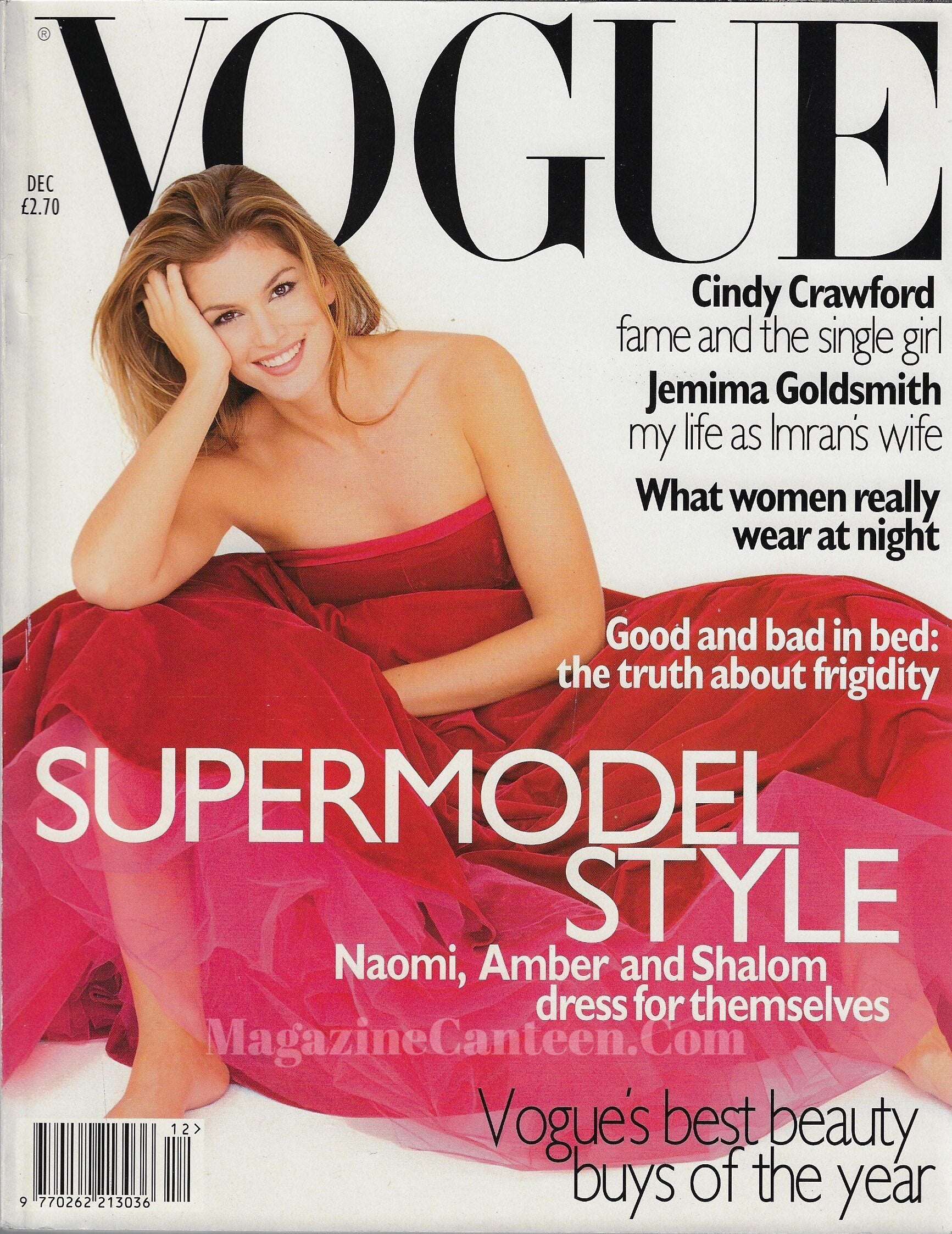 Vogue Magazine December 1995 - Cindy Crawford