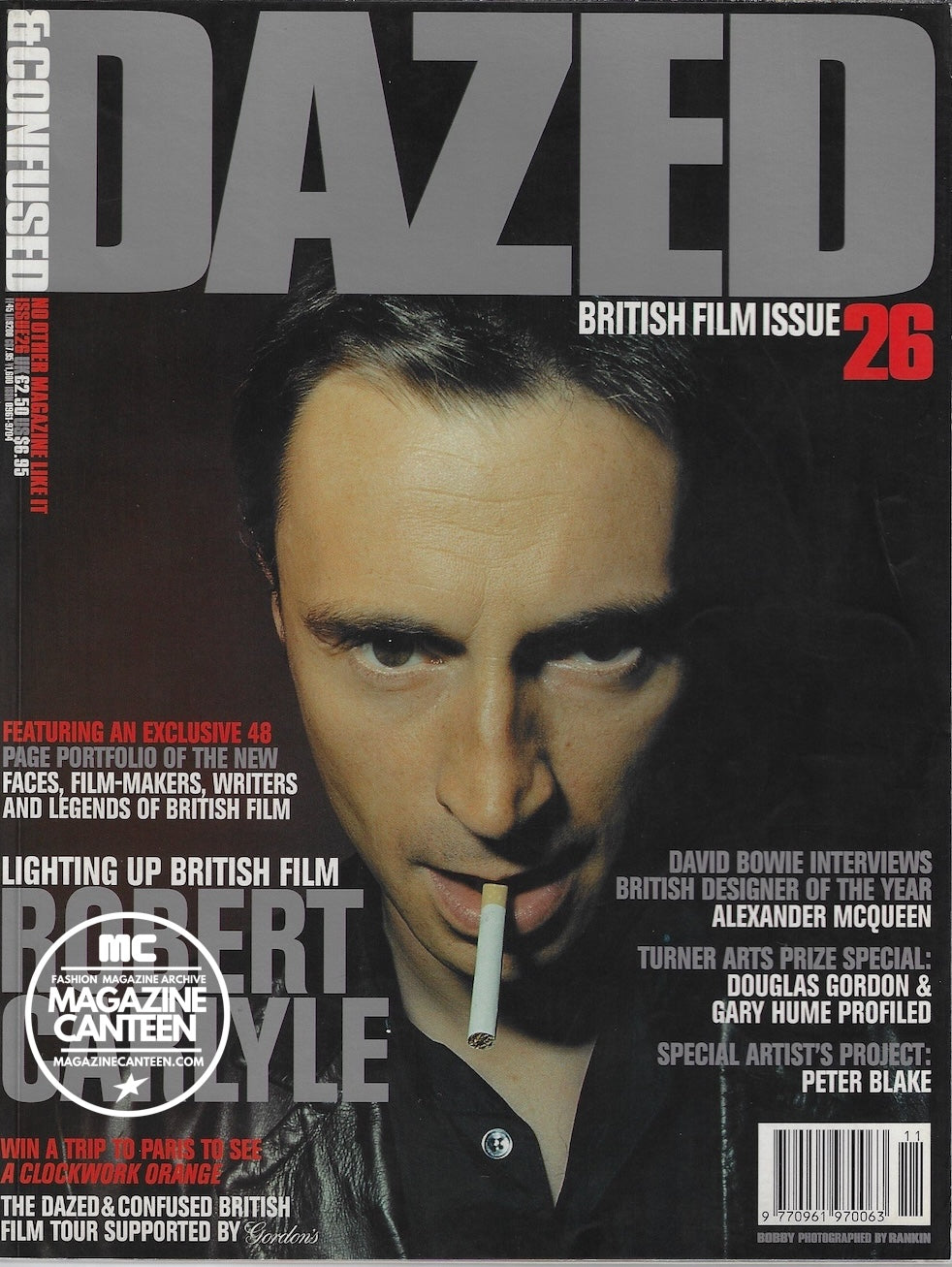 ALAN RICKMAN Dazed & Confused Magazine - Robert Carlyle 1996 Alexander McQueen