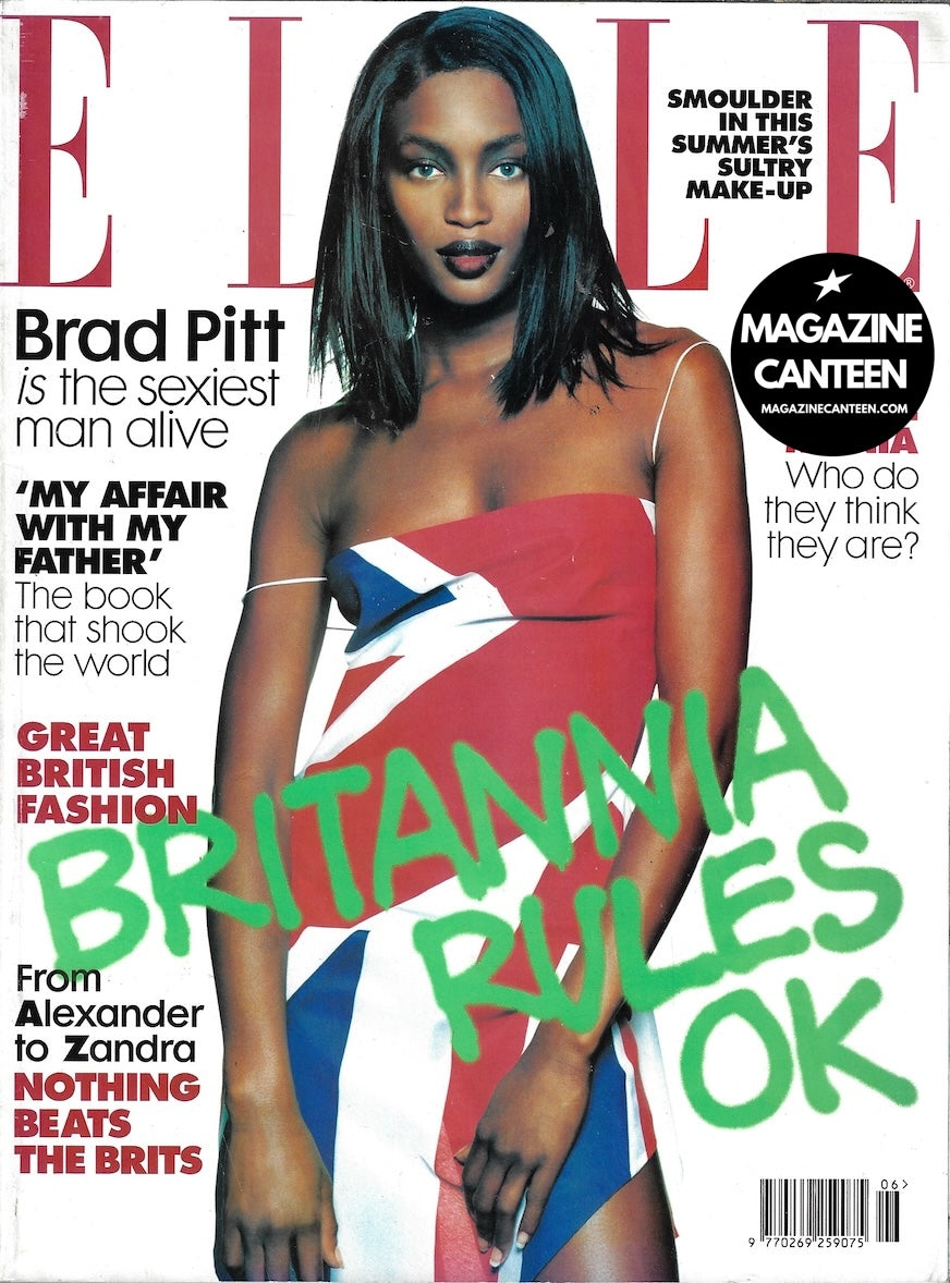 Elle Magazine - Naomi Campbell BRAD PITT Ossie Clark ELSA BENITEZ