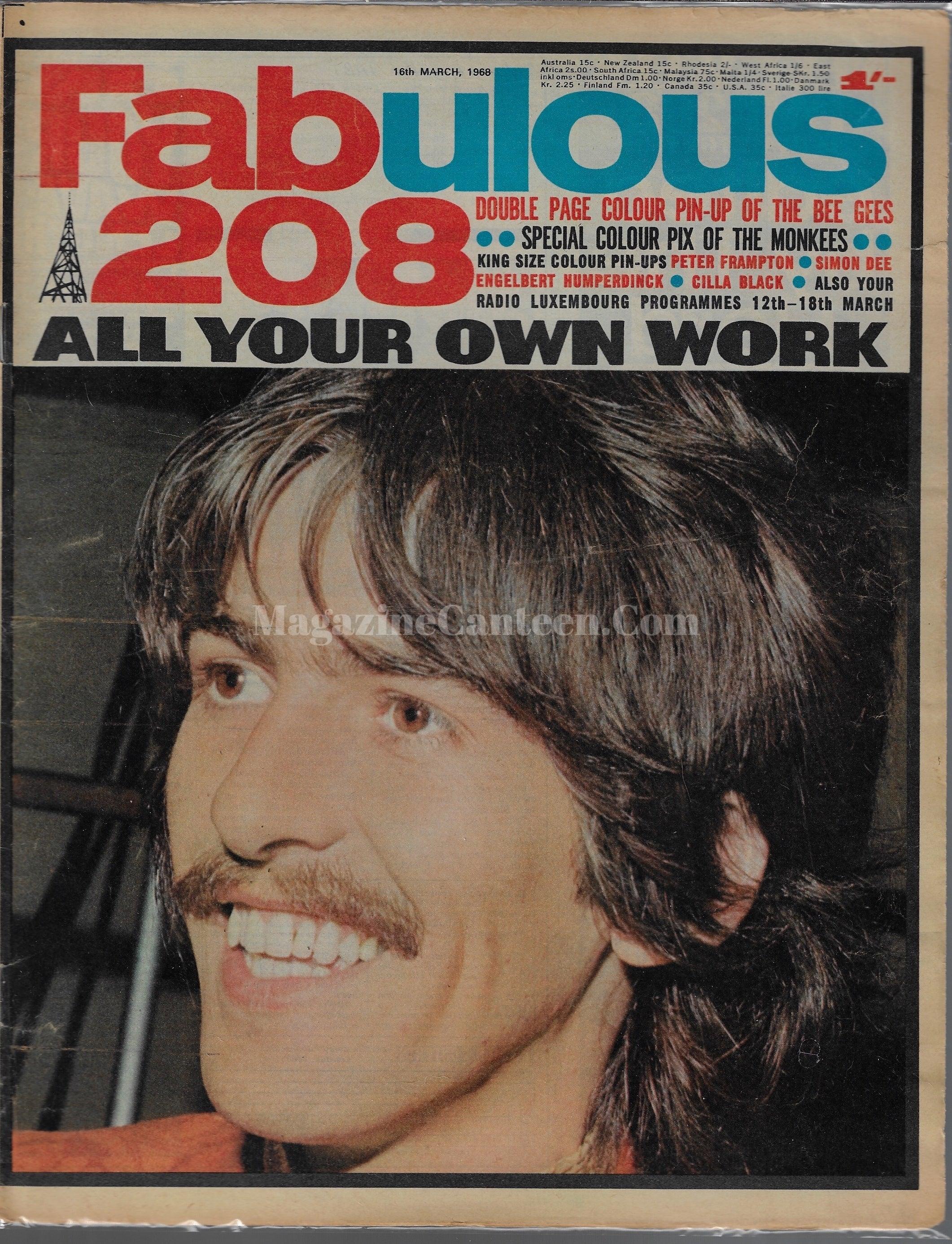 Fabulous 208 Magazine George Harrison Magazine Canteen
