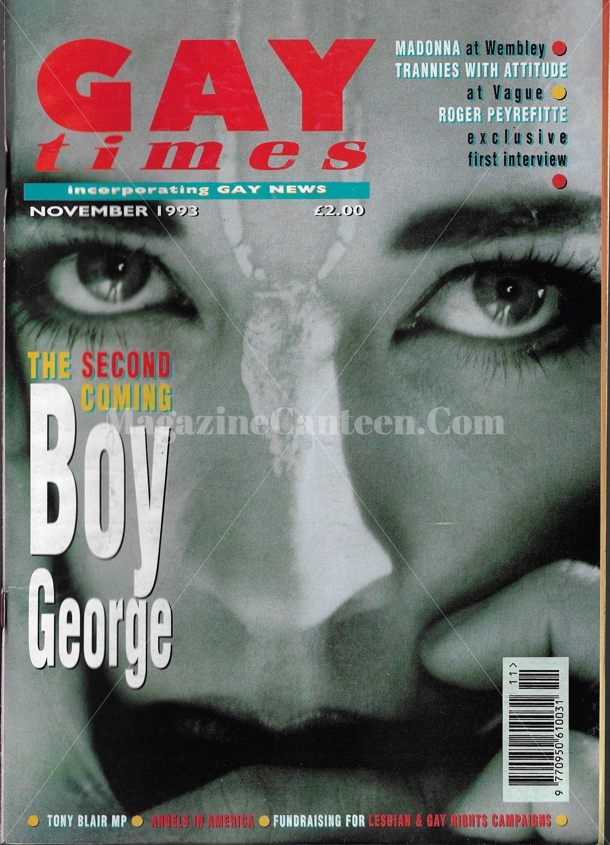 Gay Times Magazine Boy George Magazine Canteen