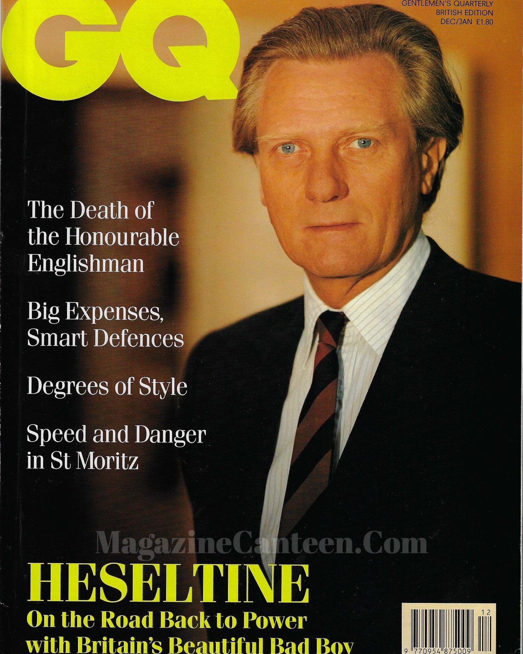 GQ Magazine January 1989 - Michael Heseltine
