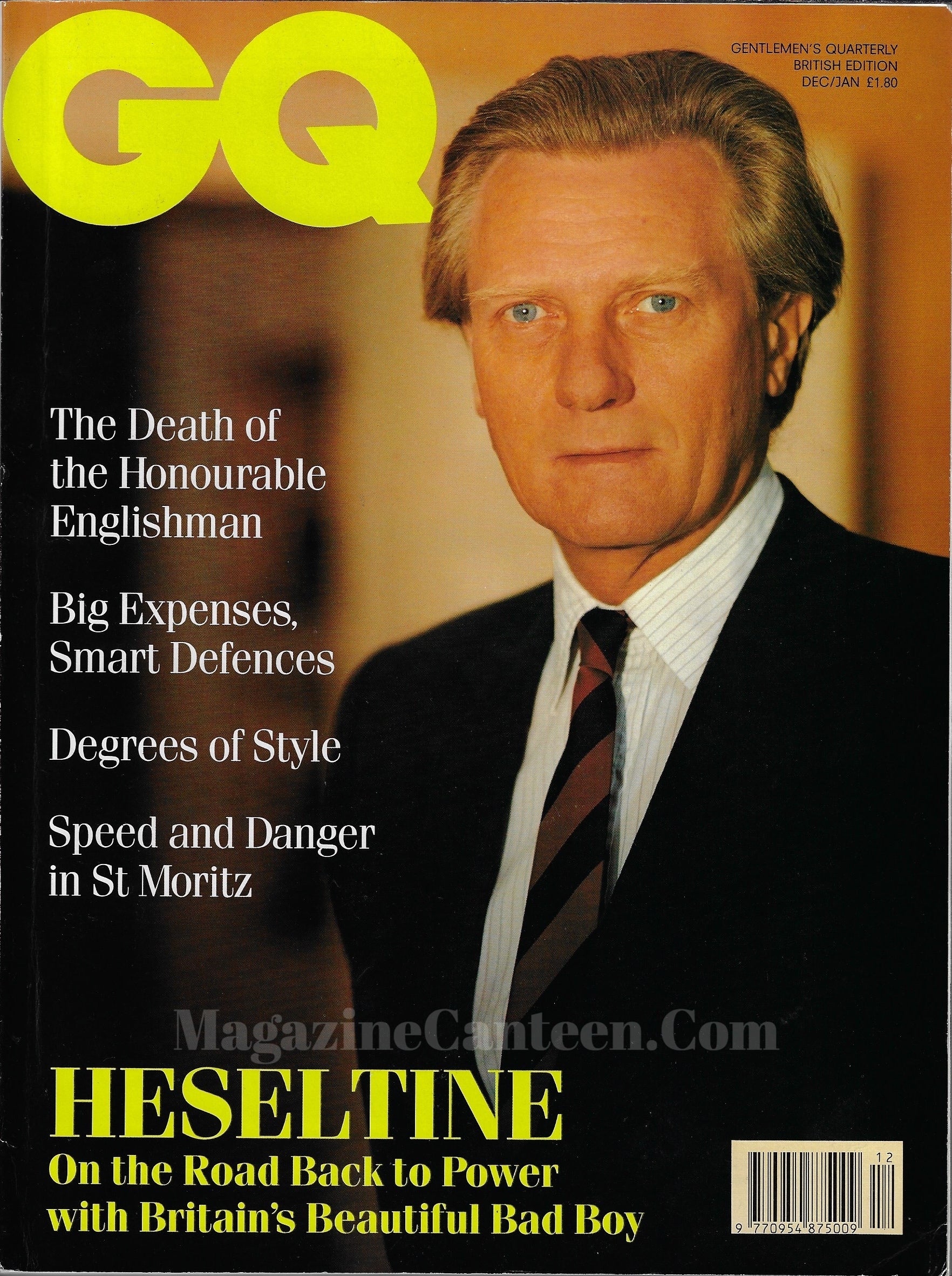 GQ Magazine January 1989 - Michael Heseltine