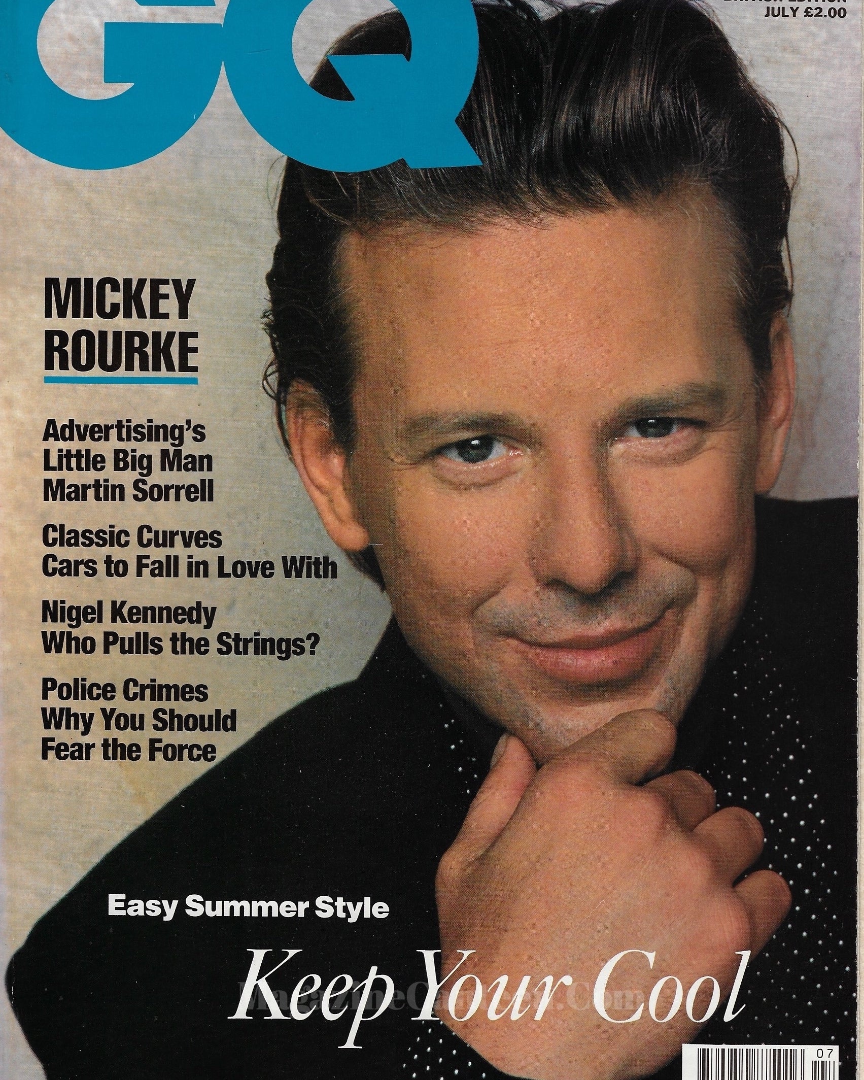 GQ Magazine July 1990 - Mickey Rourke