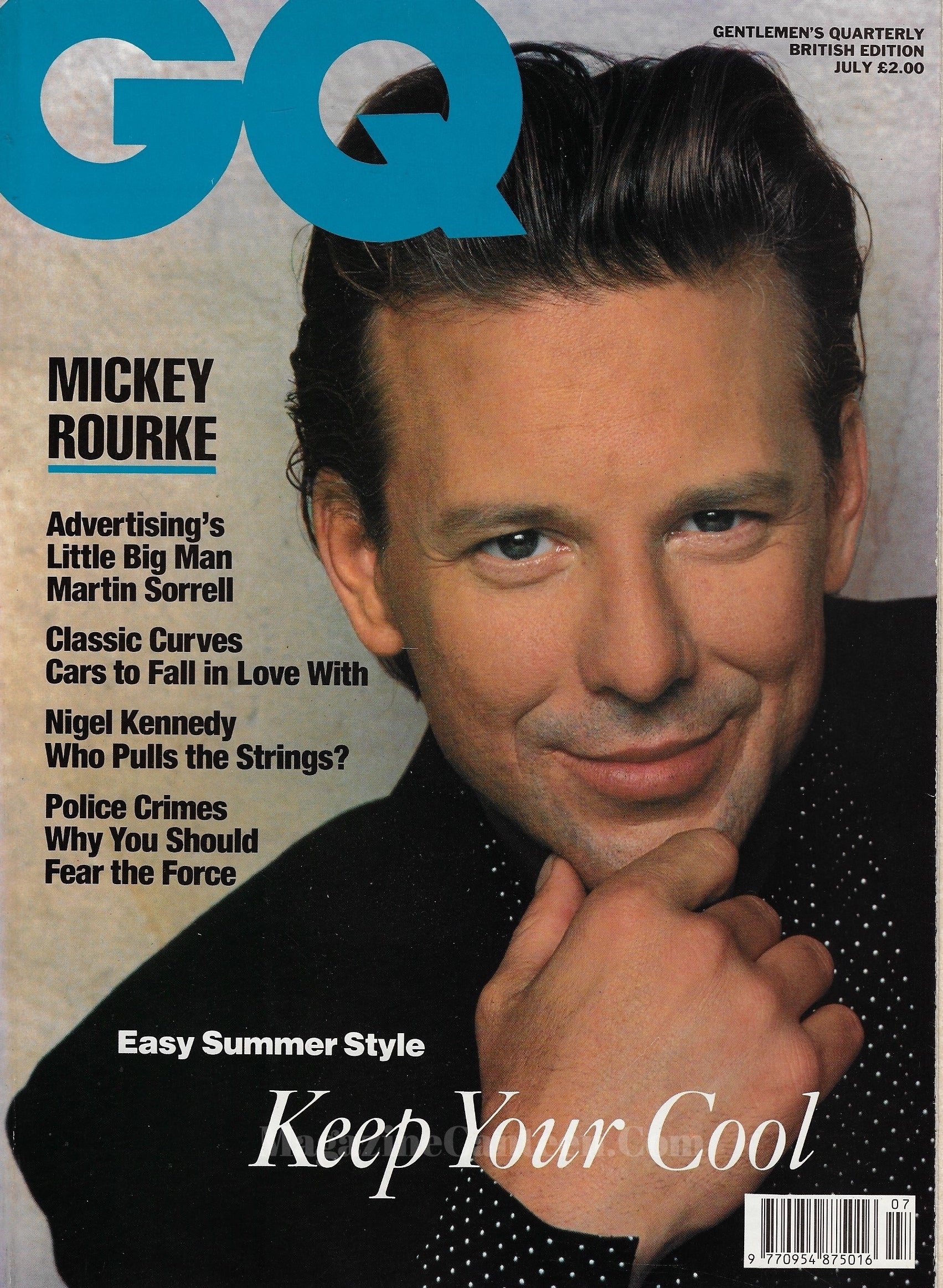 GQ Magazine July 1990 - Mickey Rourke