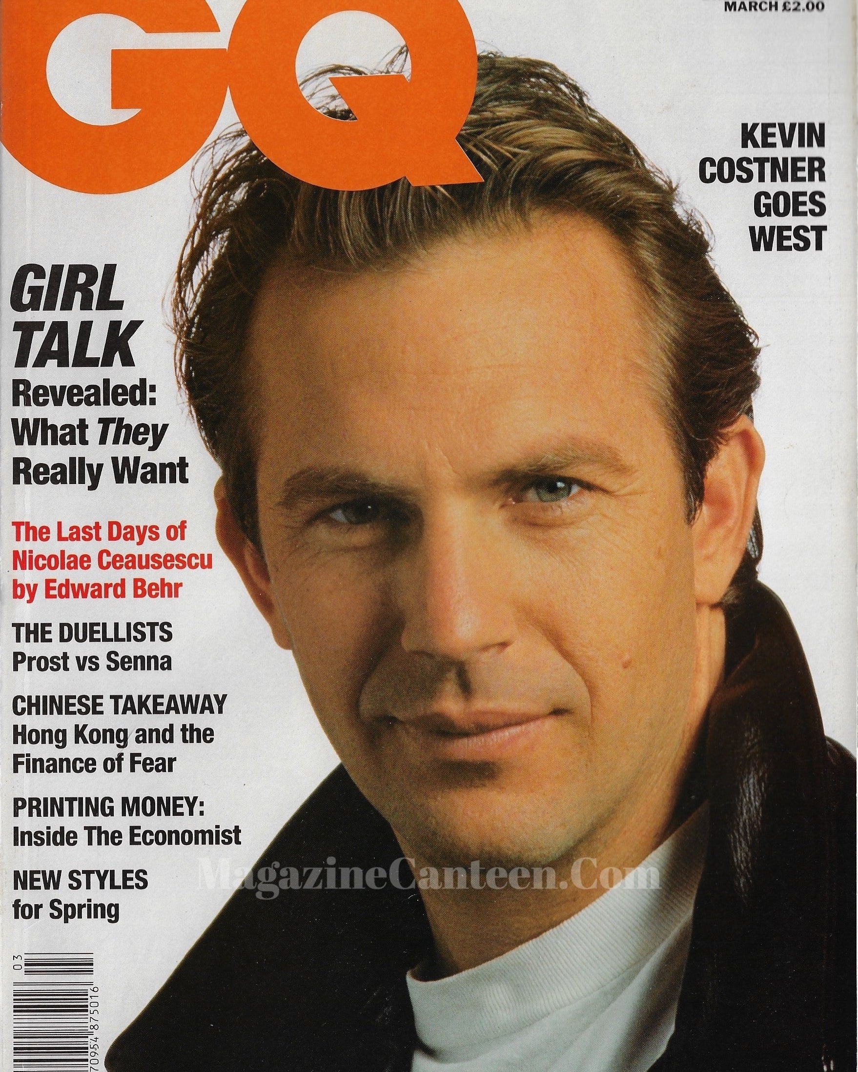 GQ Magazine March 1991 - Kevin Costner