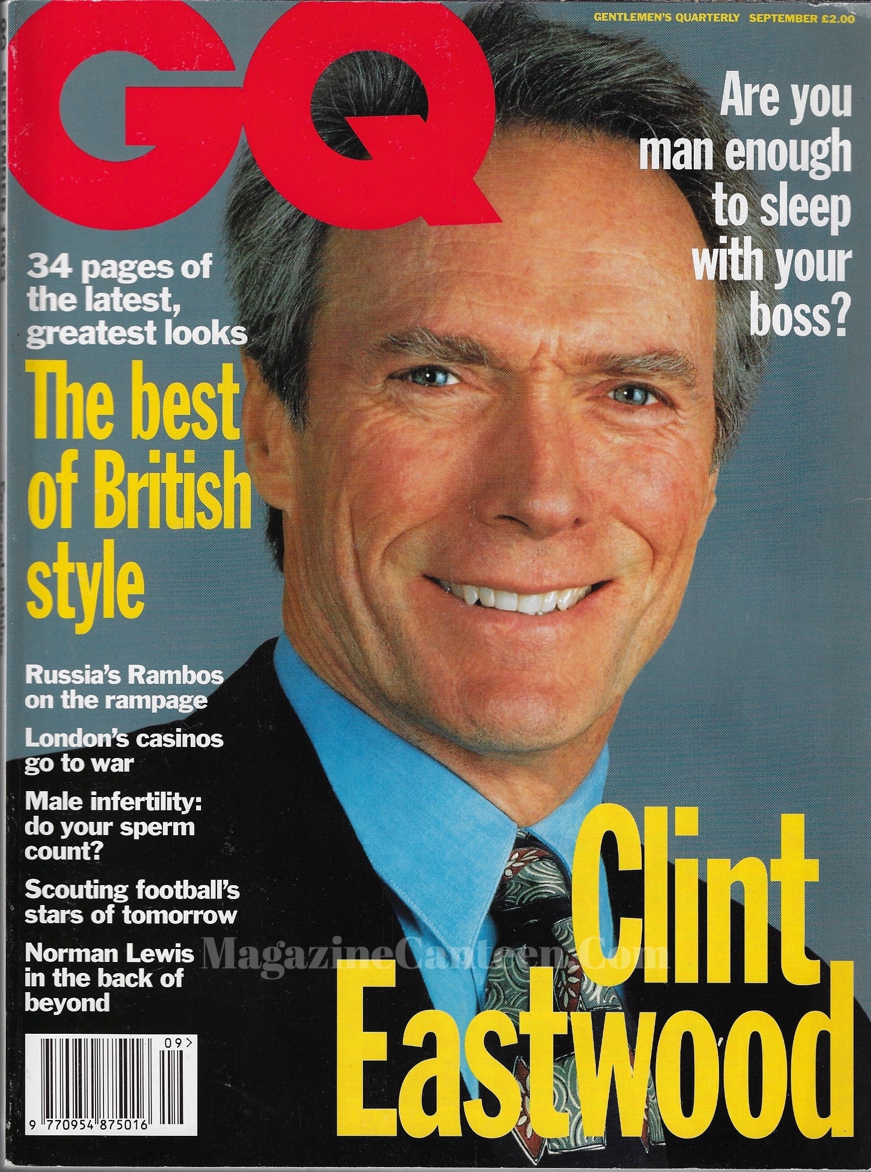 GQ Magazine September 1993 - Clint Eastwood.