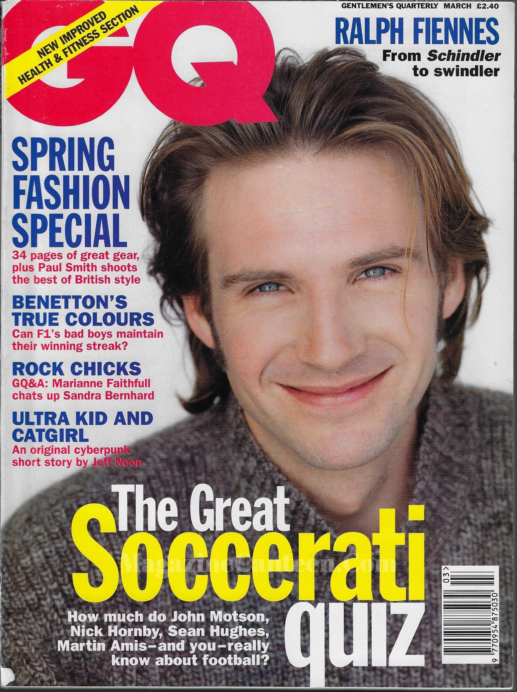 GQ Magazine March 1995 - Ralph Fiennes