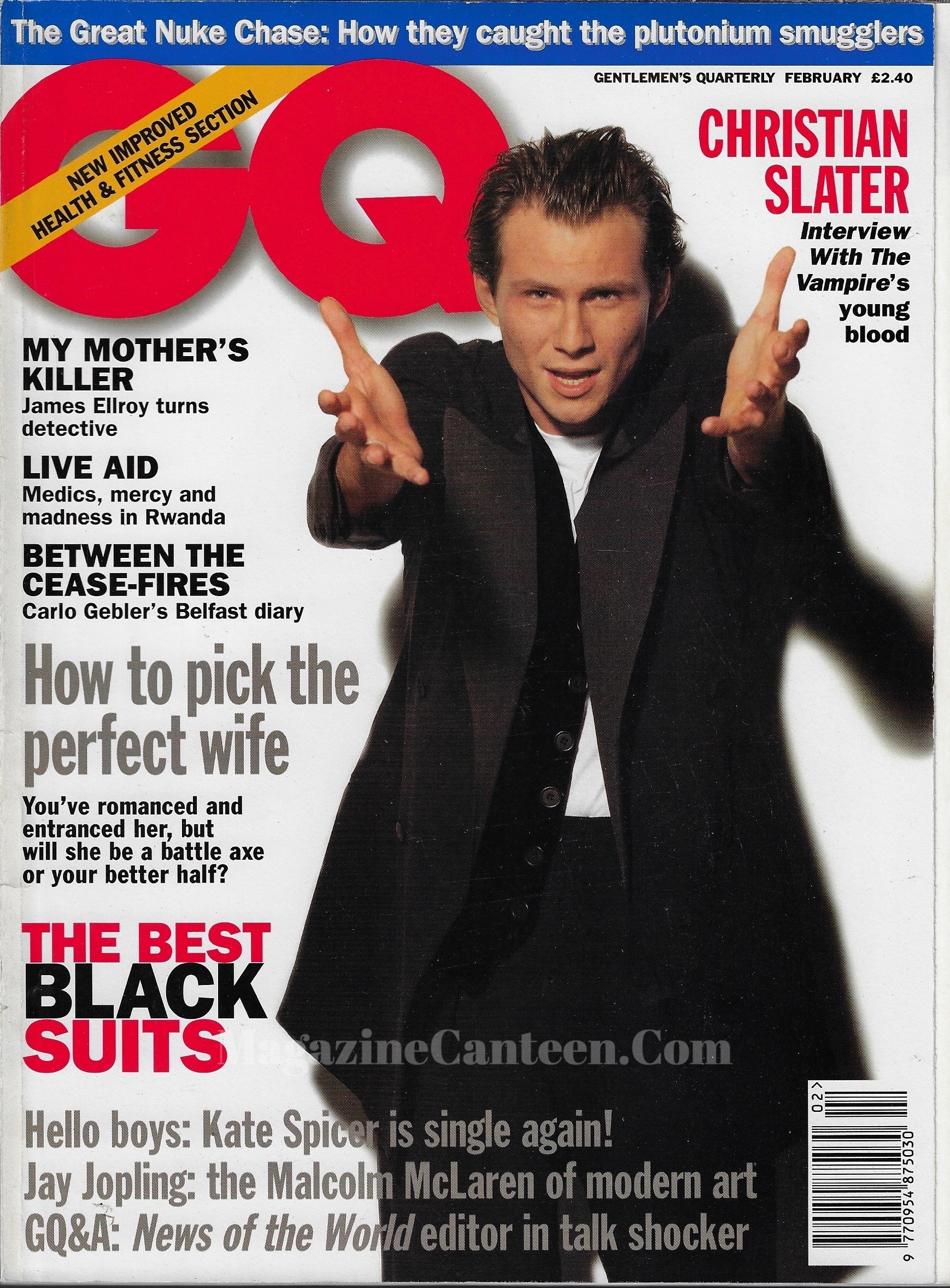 GQ Magazine February 1995 - Christian Slater