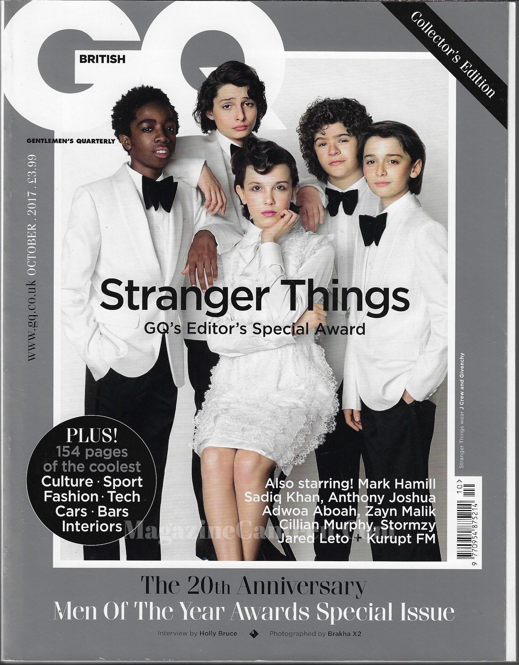 Magazine Stranger GQ Magazine October 2017 - Stranger Things – magazine canteen