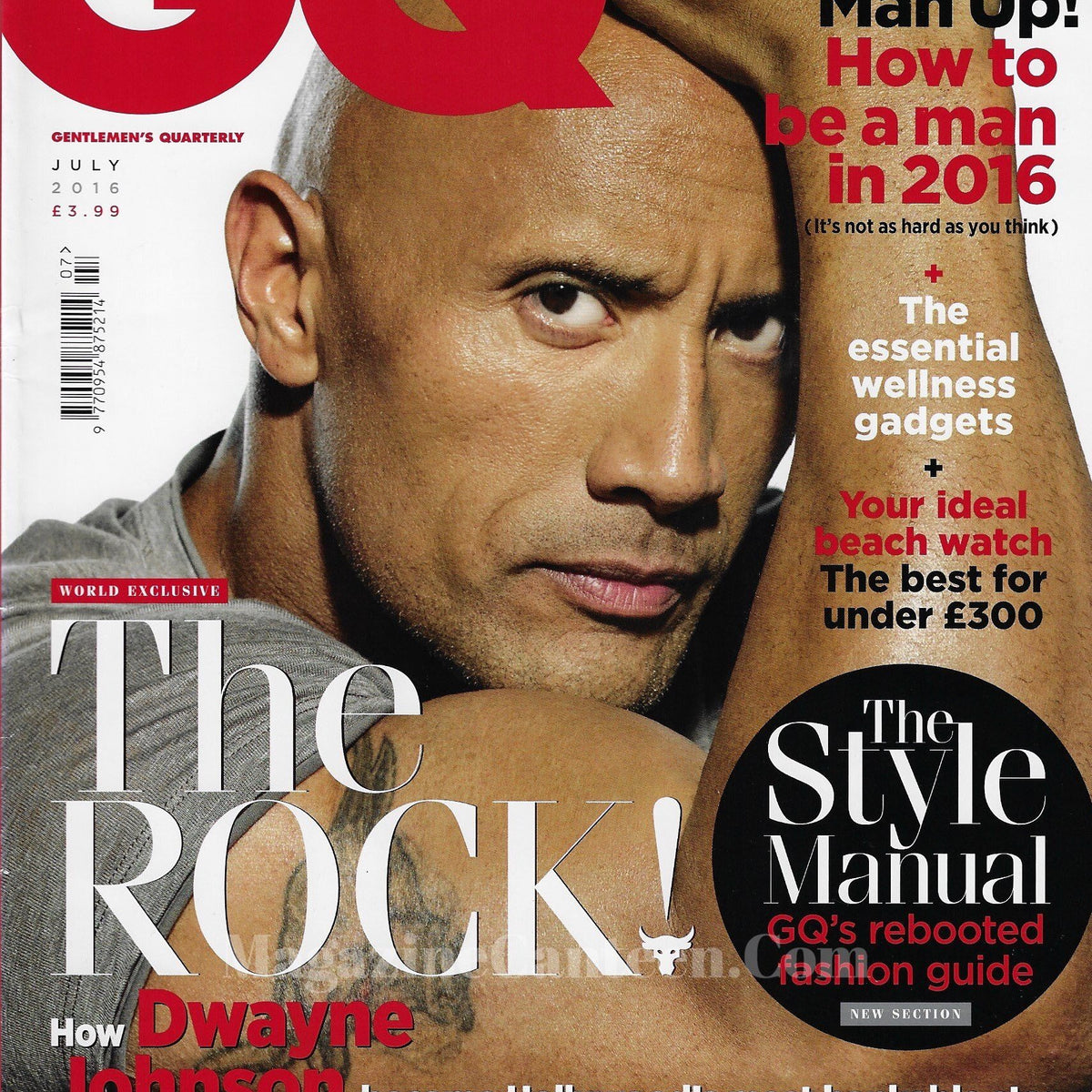 GQ Magazine July 2016 - Dwayne Johnson – magazine canteen