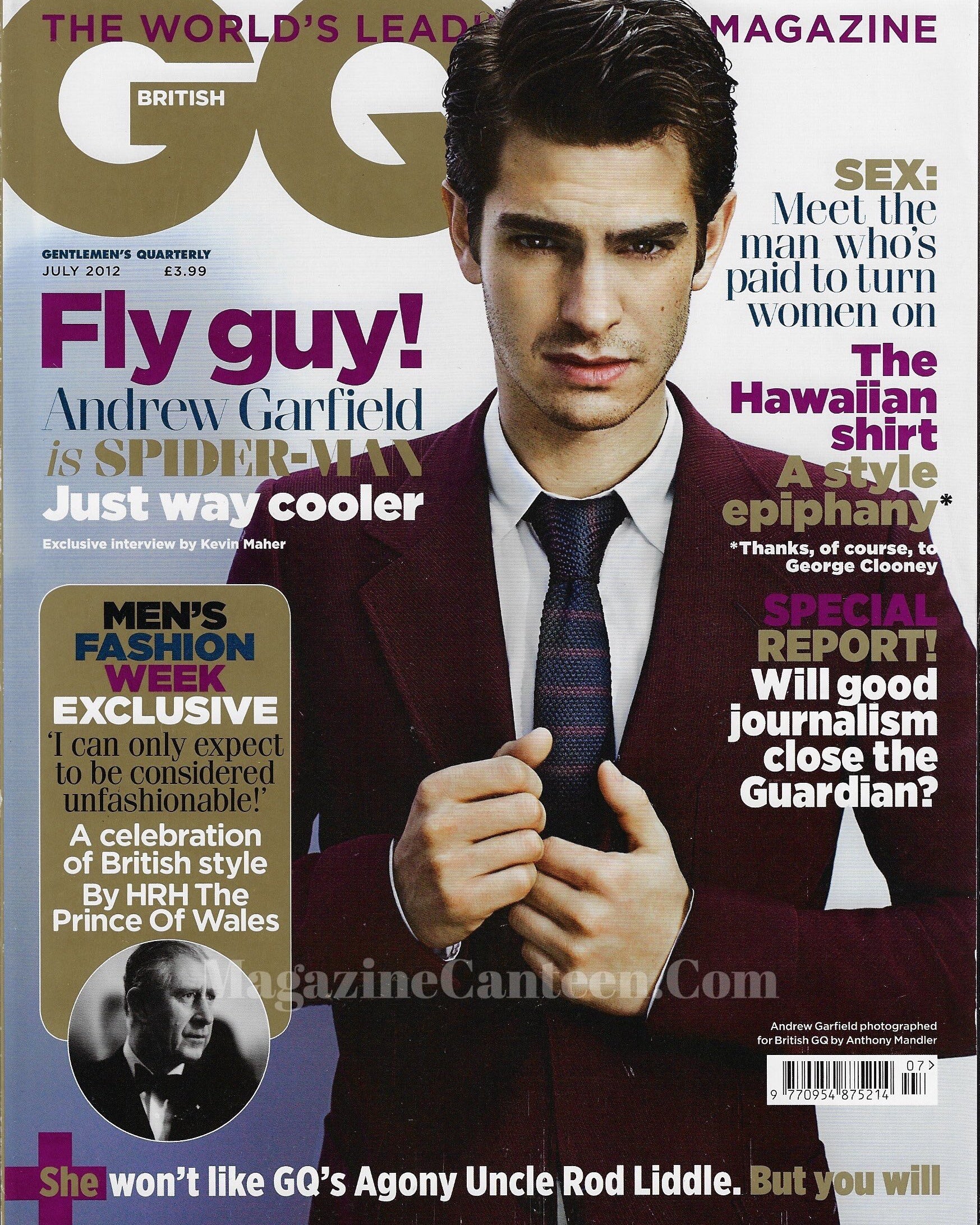 GQ Magazine July 2012 - Andrew Garfield SAM CLAFLIN