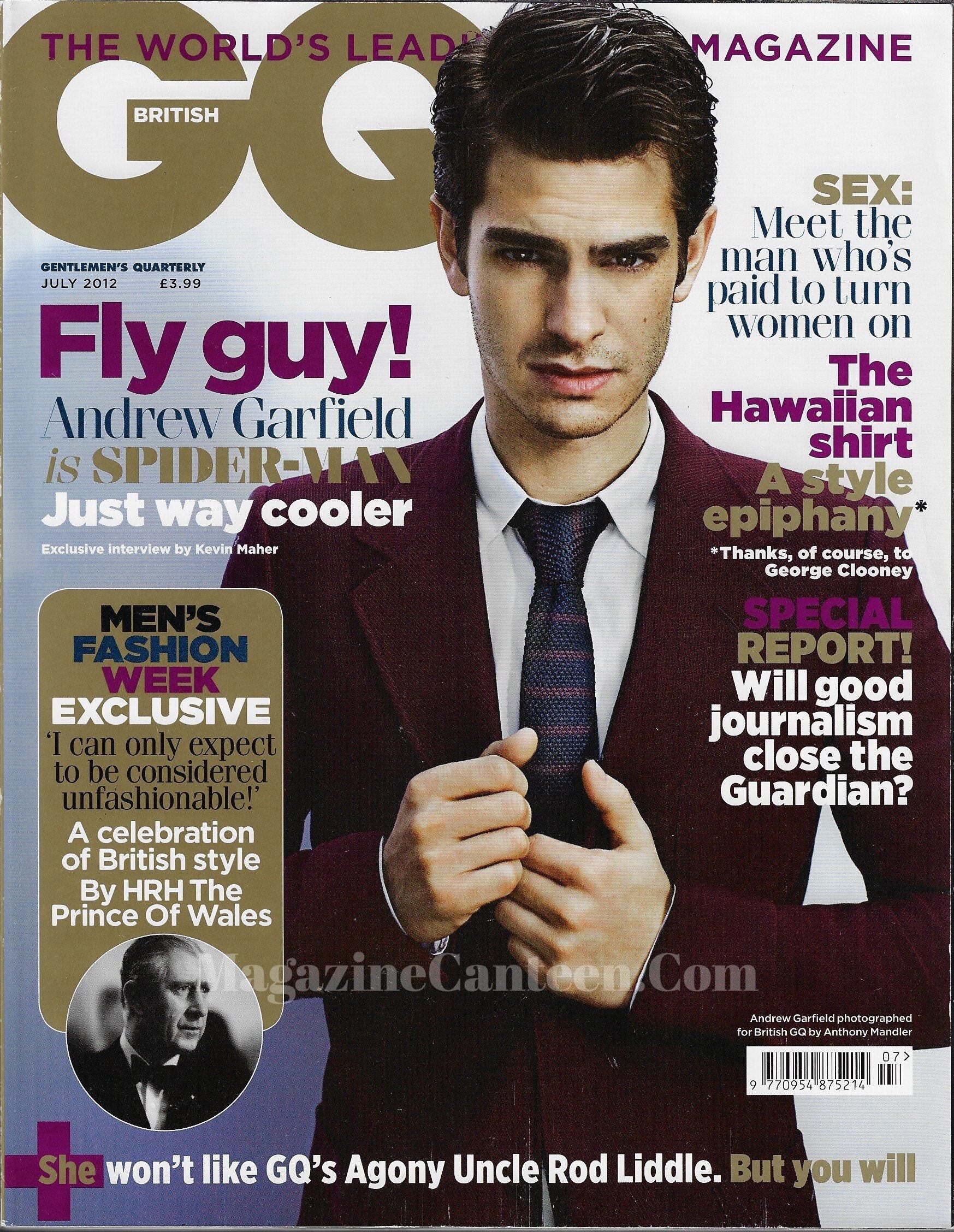 GQ Magazine July 2012 - Andrew Garfield SAM CLAFLIN